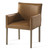Plank & Hide Co Benjamin Game Chair Washed Oak, a stylish armchair with a washed oak wooden frame and tan leather upholstery.