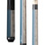 Lucasi Custom Duo Midnight Blue/Grey Wash Birdseye Cue with Embossed Leather Wrap