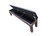 Plank & Hide Co Otis Bench with Storage, a wooden storage bench with a black cushioned top lid lifted to reveal spacious storage compartment.