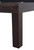 Plank & Hide Co Otis Bench with Storage, close-up view of the dark stained wooden bench leg and frame showing a textured grain pattern.