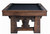 Playcraft BullRun 8' Slate Pool Table - Rustic Timber Frame, vintage style pool table with wooden frame and black felt surface, perfect for game rooms.