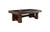 Playcraft BullRun 8' Slate Pool Table - Rustic Timber Frame, a classic pool table with a beautiful rustic timber frame and black felt surface, featuring a pool cue and balls on the table.