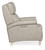 Hooker Furniture Montgomery Chair, cream-colored leather recliner with plush cushioning and wooden legs.