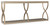 Hooker Furniture Elixir Console Table, elegant beige-colored furniture piece with curved base design and lower shelf for versatile home decor.