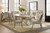 Hooker Furniture Elixir 80in Rectangular Dining Table with 1-20in Leaf, in a modern dining room with six upholstered chairs, a decorative rug, and natural light.