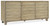 Hooker Furniture Surfrider Buffet, wooden sideboard with a rustic finish and three sliding doors.