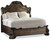 Hooker Furniture Rhapsody California King Panel Bed, elegant dark wood bed with intricate carved details on headboard and footboard.