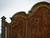 Hooker Furniture Leesburg King Poster Bed, detailed view of the ornate wooden headboard with rich finish and classic design.