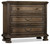 Hooker Furniture Rhapsody Bachelors Chest, a traditional wooden storage chest with detailed carved base and three drawers featuring vintage-style handles.
