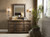 Hooker Furniture Williamson Nine-Drawer Dresser, classic wooden dresser with nine drawers, decorative brass knobs, in a traditional bedroom interior.