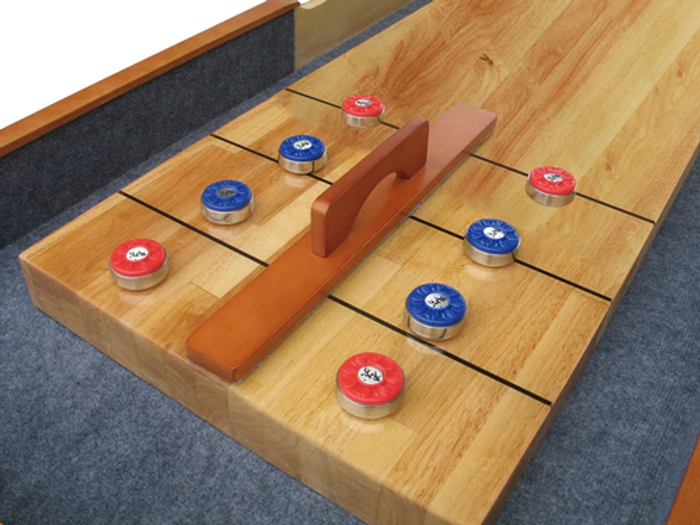 shuffleboard table with electronic scoring