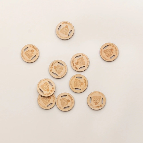 Wooden Pom Pom buttons