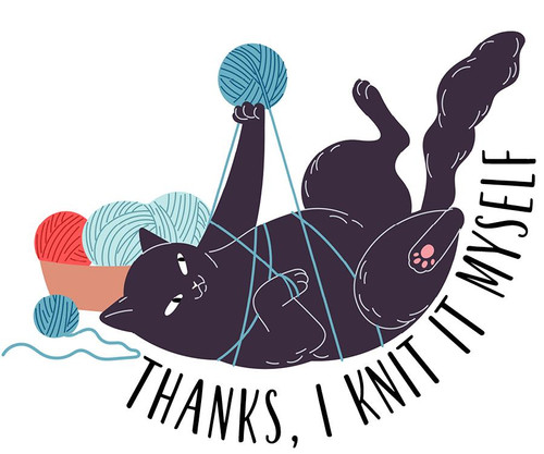 "Thanks, I knit it myself" Cat Sticker