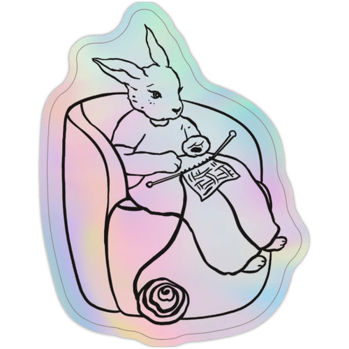 Goodnight Knitting Bunny sticker