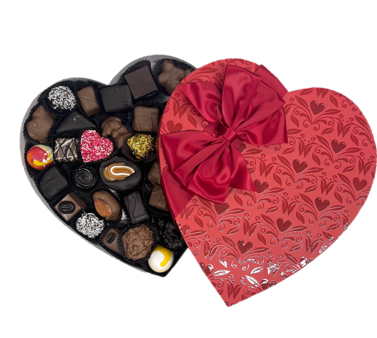 Chocolate Heart Boxes filled with Chocolate — Bellbrook Chocolate Shoppe