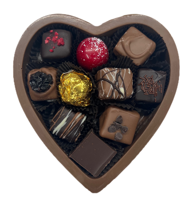 Double Heart Chocolate Box with Solid Heart Truffles