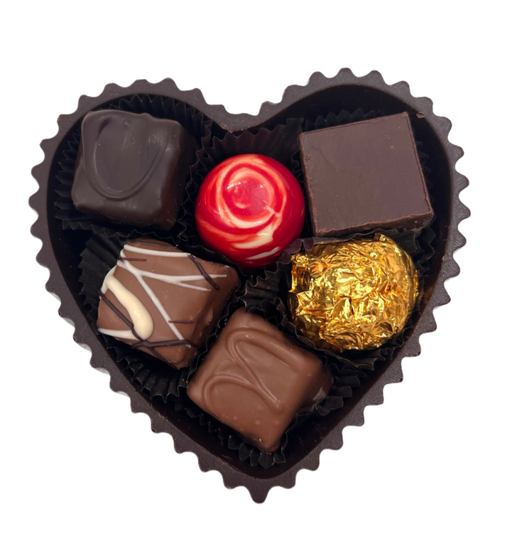 Solid Chocolate Heart Box with Truffles (Scalloped edge) - JoMart ...