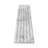 6x24 Flute 3D Dimensional Tile Carrara White Italian Marble Honed