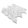 White Carrara Italian Honed Blanco Orchid Leaf Marble Mosaic Tile