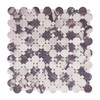 Calacatta Viola Marble Penny Circles Mosaic Tile with Calacatta Viola Circles Honed