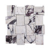 Calacatta Viola Marble Large Basketweave Mosaic Tile with Dolomite Dots Honed Calacatta Viola Marble Large Basketweave Mosaic Tile with Dolomite Dots Honed