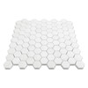 Polished Dolomiti White Marble Italian Bianco Dolomite 1" Hexagon Mosaic Tile 
