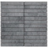 Bardiglio Gray Marble 1x6 Stacked Mosaic Tile Honed 