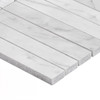 White Carrara  1x6 Stacked Mosaic Tile Honed