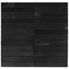 Nero Marquina Black Marble 1x6 Stacked Mosaic Tile Polished 