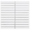 Bianco Dolomite Marble 1x6 Stacked Mosaic Tile Honed