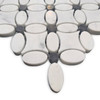 Flower Mosaic White Carrara Tile with Black Penny Polished 