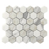 Calacatta Gold Italian Marble 2" Hexagon Mosaic Tile Honed