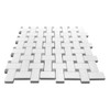 Bianco Dolomiti Polished Marble Basketweave Mosaic Tile with Bardiglio Gray Dots 