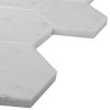 Italian White Carrera Marble Bianco Carrara 3" Hexagon Mosaic Tile Polished