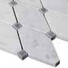 White Carrara Long Octagon Mosaic Tile with Bardiglio Gray Dots Honed