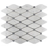 White Carrara Long Octagon Mosaic Tile with Bardiglio Gray Dots Honed