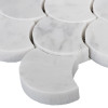 Carrara Marble Italian White Bianco Carrera Fish Scale Fan Shaped Mosaic Tile Honed