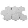 4" Carrara Marble Hexagon Mosaic Tile Polished