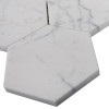 4" Carrara Marble Hexagon Mosaic Tile Polished