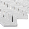 Honed Carrara White Italian Marble Mini Chevron Mosaic Tile 