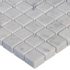 Italian White Carrera Marble Bianco Carrara 5/8x5/8 Mosaic Tile Honed