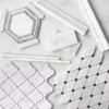 Carrara White Italian Marble Georama Hexagon with Bardiglio Gray Strips Mosaic Tile Honed Combination