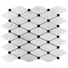 Bianco Carrara Long Octagon with Black Dots Polished