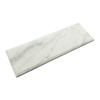 Polished 4x12 Carrara Marble Wide Beveled Subway Tile 
