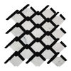 Carrara Marble Rope Design with Black Strips Mosaic Tile Polished