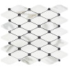 Calacatta Gold Italian Marble Long Octagon Rhomboid Mosaic Tile with Nero Marquina Black Dots Polished Calacatta Gold Italian Marble Long Octagon Rhomboid Mosaic Tile with Nero Marquina Black Dots Polished