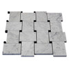 Carrara Marble Bianco Carrara Basketweave Mosaic Tile with Nero Marquina Black Dots Polished