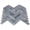 Bardiglio Gray Marble 1" x 4" Herringbone Mosaic Tile Polished