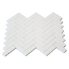 Dolomiti White Marble Italian Bianco Dolomite 1" x 3" Herringbone Mosaic Tile Polished