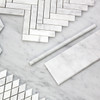 Carrara White Italian Marble 4 x 12 Bullnose Subway Tile Polished